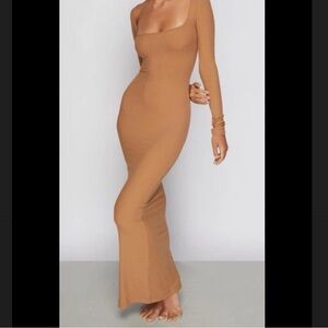 Skims Soft Lounge Long Sleeve Ribbed Dress